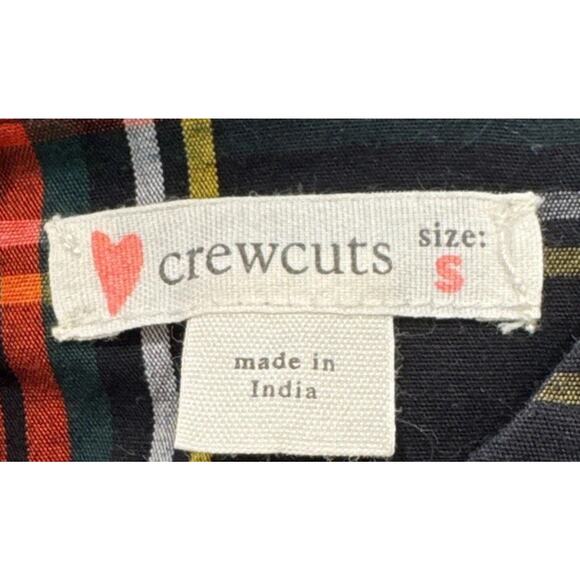 Crewcuts Tartan Plaid Ruffle Apron Top Girls Size Small Holiday Ruffle Trim - Picture 4 of 7